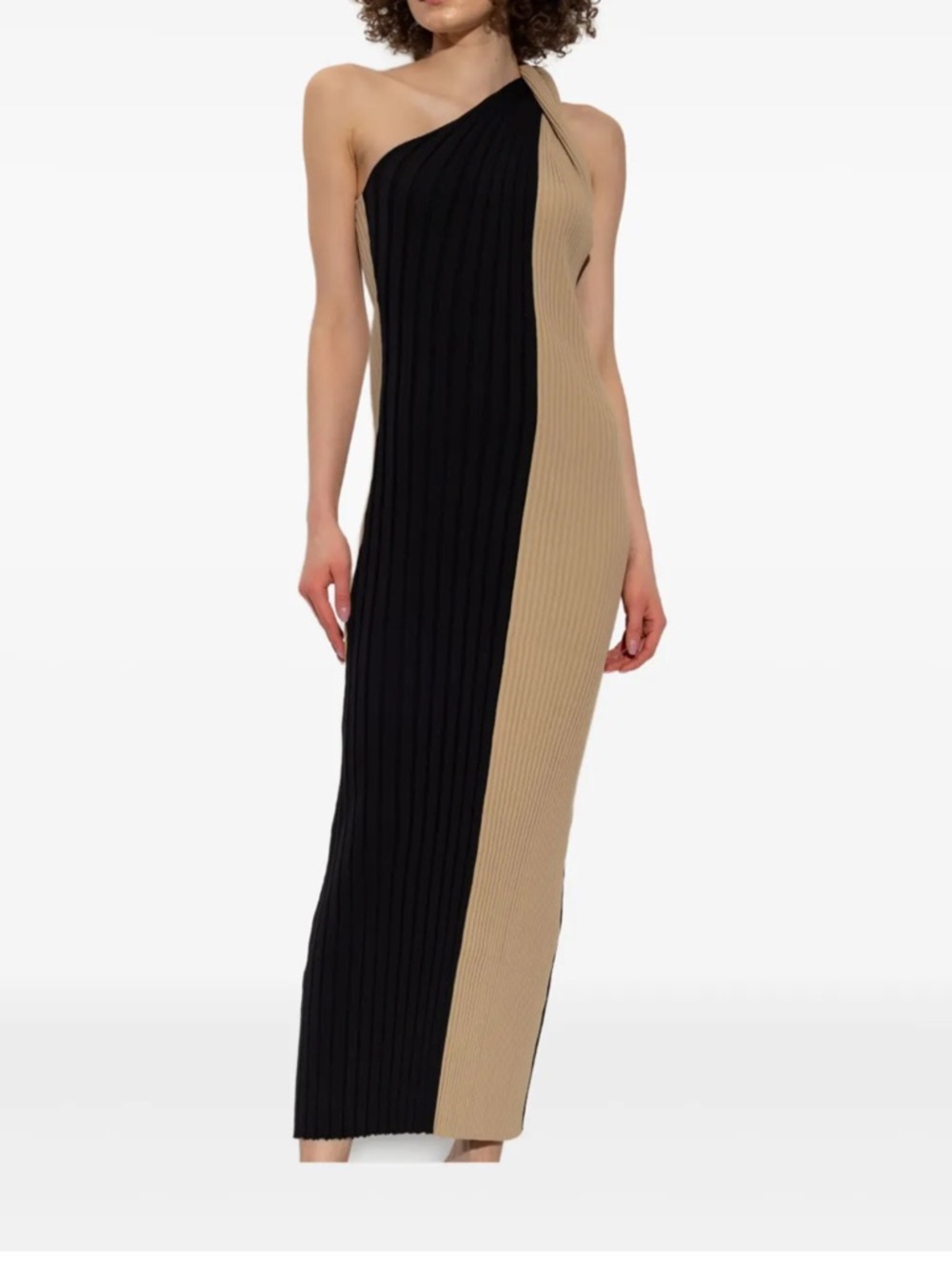 NWT By Marlene Birger Noto Bicolor Sweater Dress - Tan/Black - Size XS 👡🖤